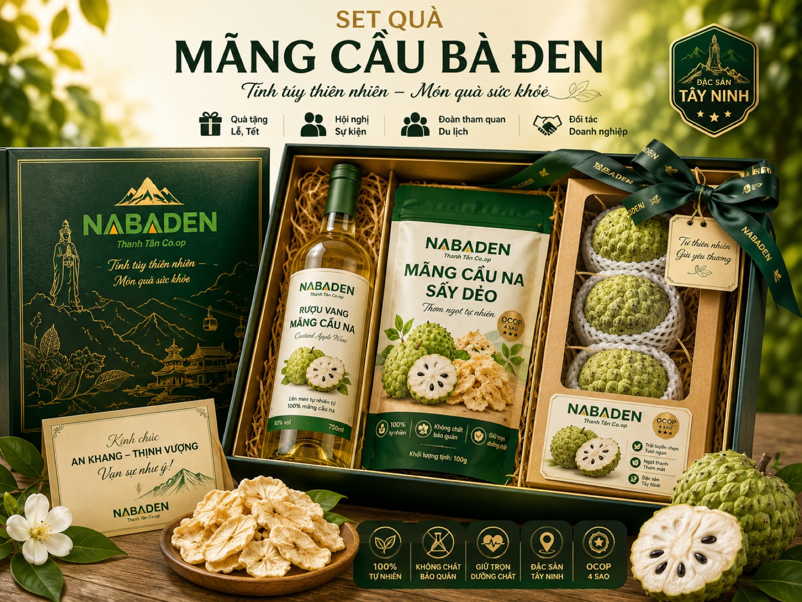 Set quà tặng mãng cầu Bà Đen NABADEN
